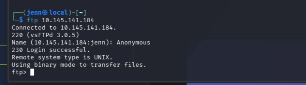 FTP anonymous login succeeding